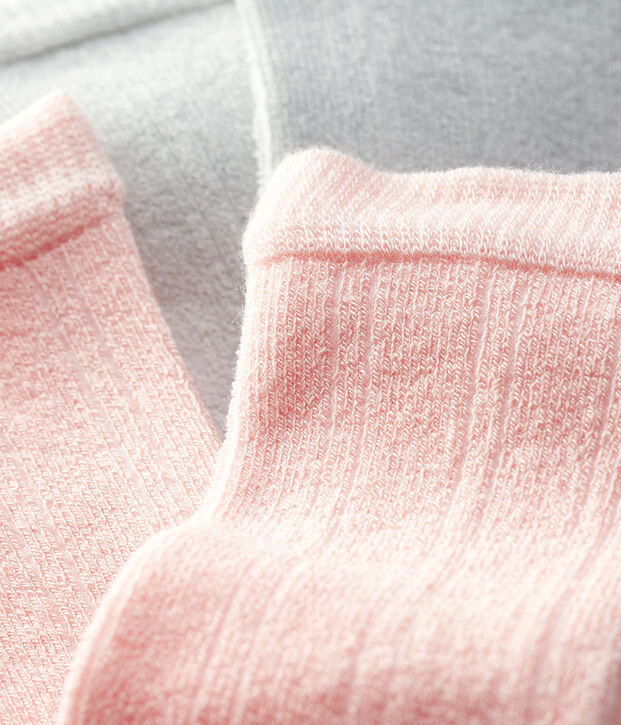 Lot de 2 chaussettes ray&eacute;es b&eacute;b&eacute; fille multicouleur