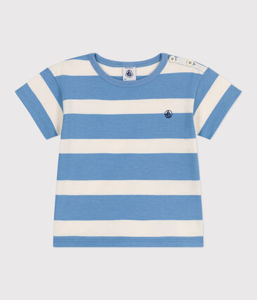 T-shirt bébé en coton à manches courtes rayé