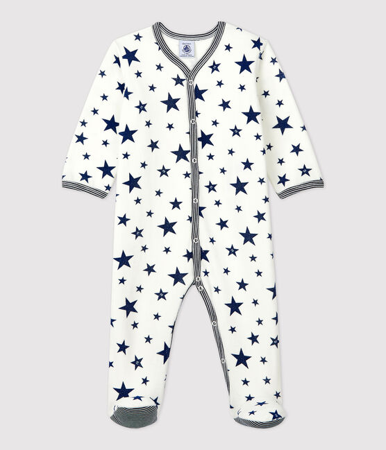 Dors-bien bébé étoiles bleues en velours blanc MARSHMALLOW/bleu MEDIEVAL