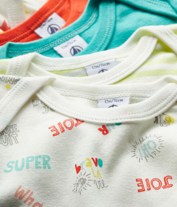 Lot de 5 bodies manches courtes b&eacute;b&eacute; gar&ccedil;on multicouleur