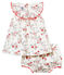 Robe imprim&eacute;e et bloomer b&eacute;b&eacute; fille blanc/multicouleur