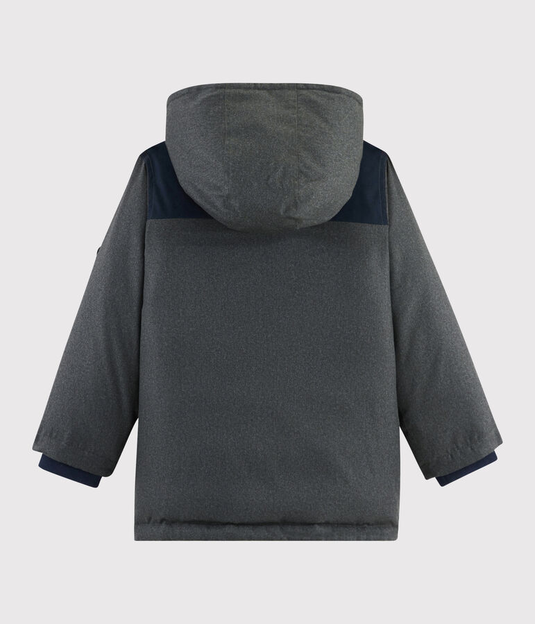 Parka coton enduit enfant gar&ccedil;on gris