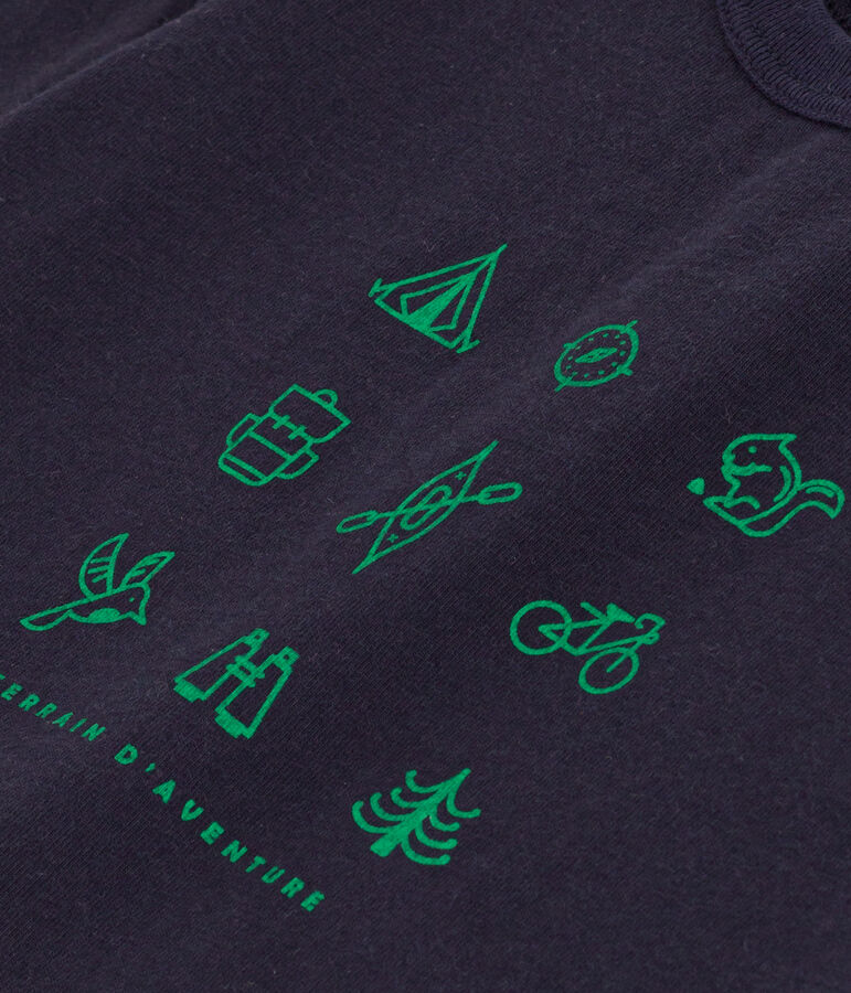 Tee-shirt manches courtes en jersey l&eacute;ger b&eacute;b&eacute; bleu SMOKING/blanc MULTICO