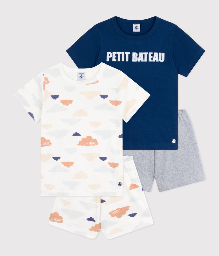 Lot de 2 pyjamas shorts enfant en coton multicouleur