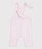 Salopette b&eacute;b&eacute; en coton &eacute;pais &agrave; motifs &eacute;toiles rose clair
