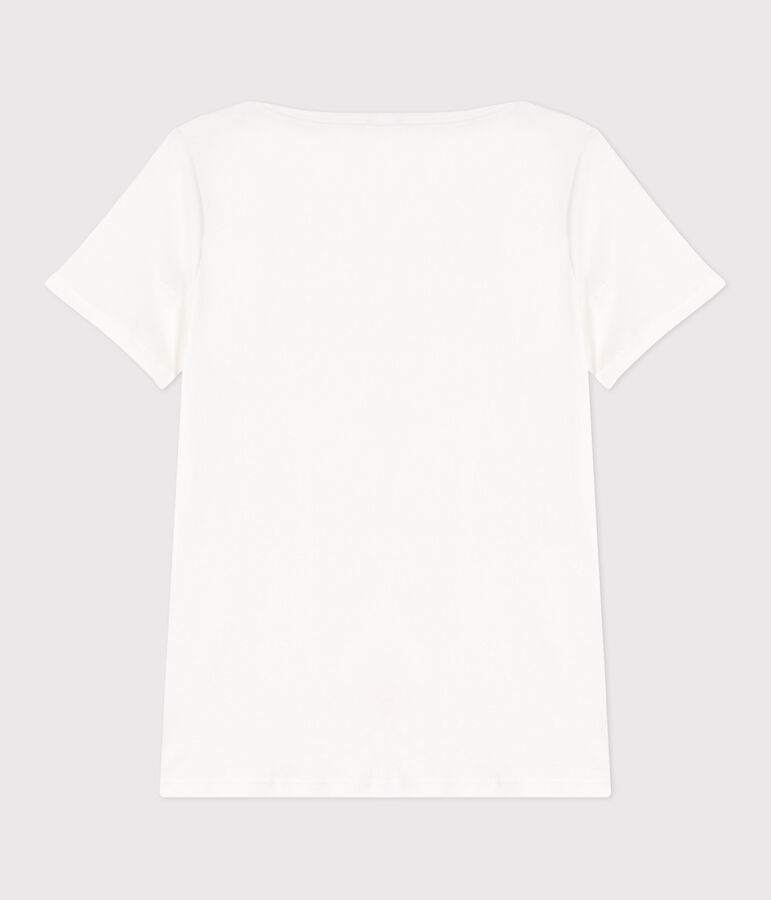 Tee-shirt Femme Iconique col amiral en coton blanc ECUME