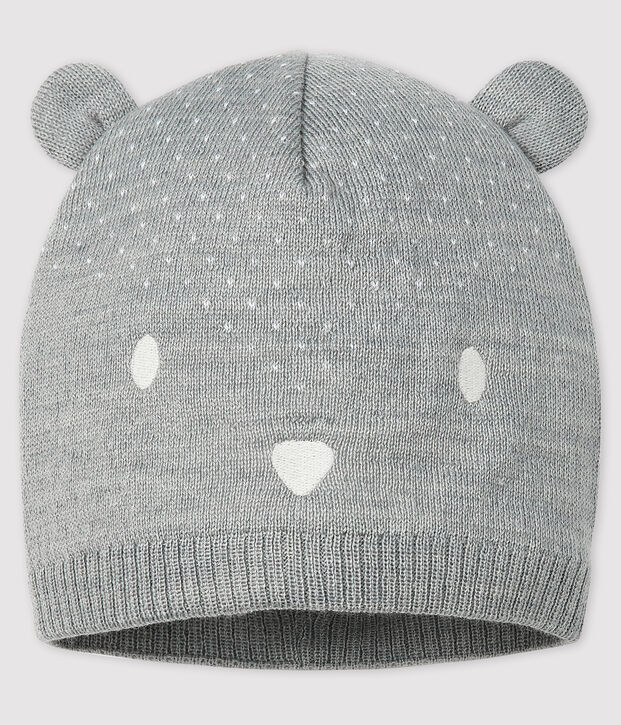 Bonnet b&eacute;b&eacute; fille/gar&ccedil;on gris