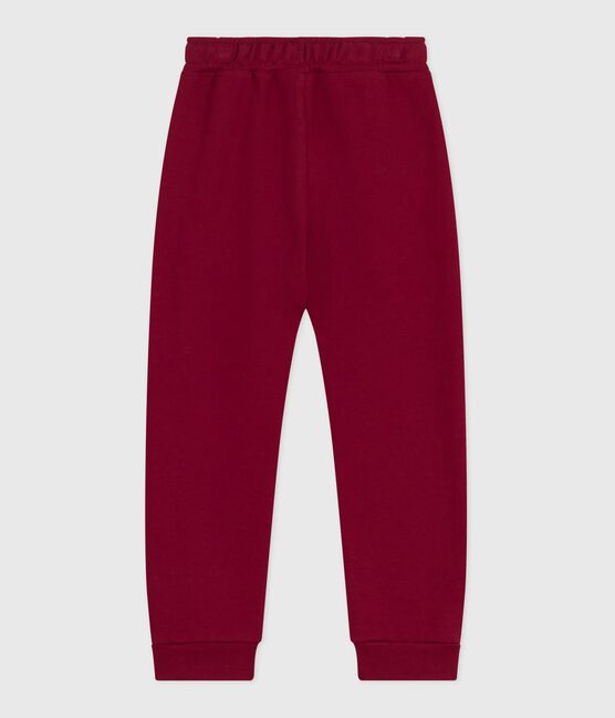 Pantalon de jogging enfant en coton uni AMARANTE