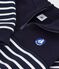 Sweatshirt col camionneur enfant en coton &agrave; rayures bleu/blanc
