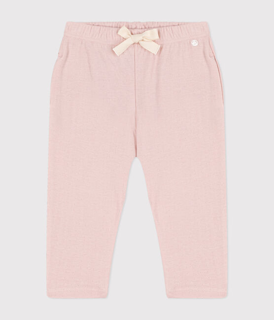 Pantalon bébé en tubique uni rose SALINE