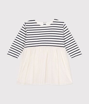 Robe en tubique rayé et tulle bébé