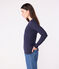 Tee-shirt femme l'iconique en laine et coton manches longues bleu SMOKING