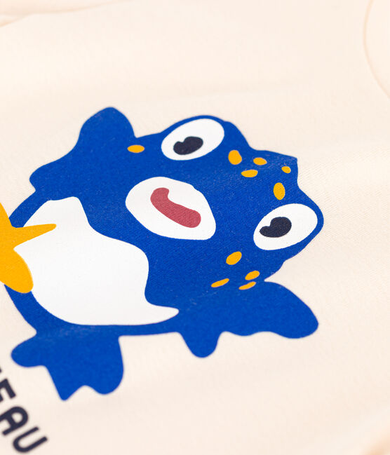Tee-shirt imprimé en coton enfant fille écru AVALANCHE