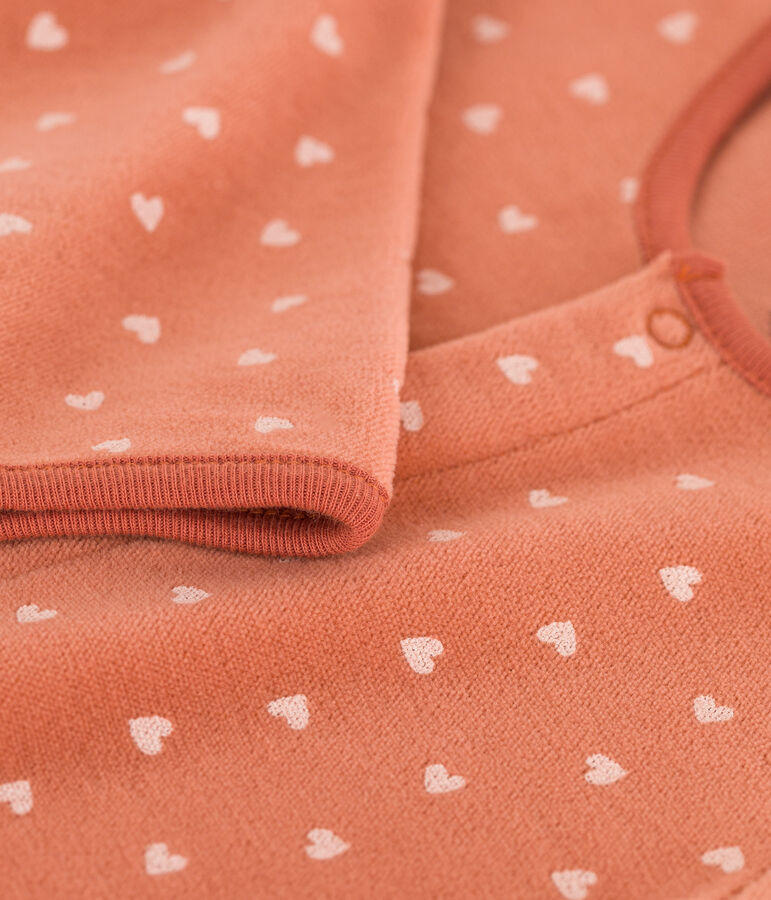 Dors bien imprim&eacute; b&eacute;b&eacute; en velours BRANDY/ AVALANCHE