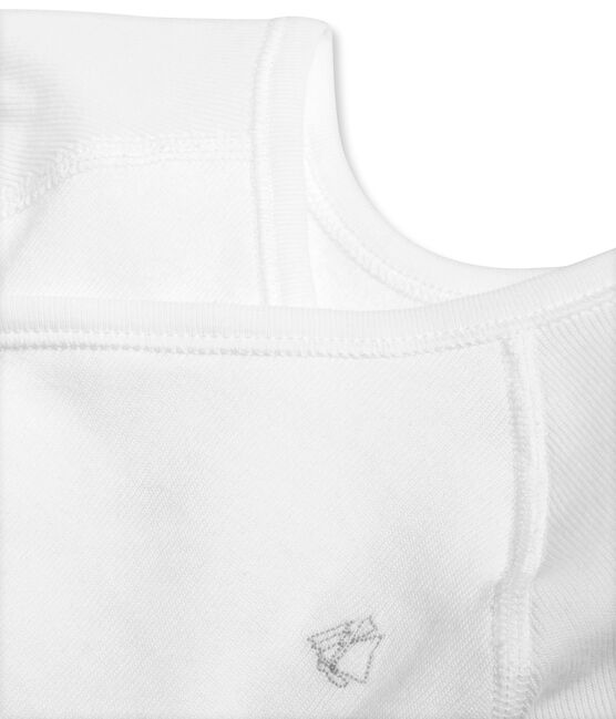 Body naissance manches longues bébé mixte en coton gratté blanc Ecume