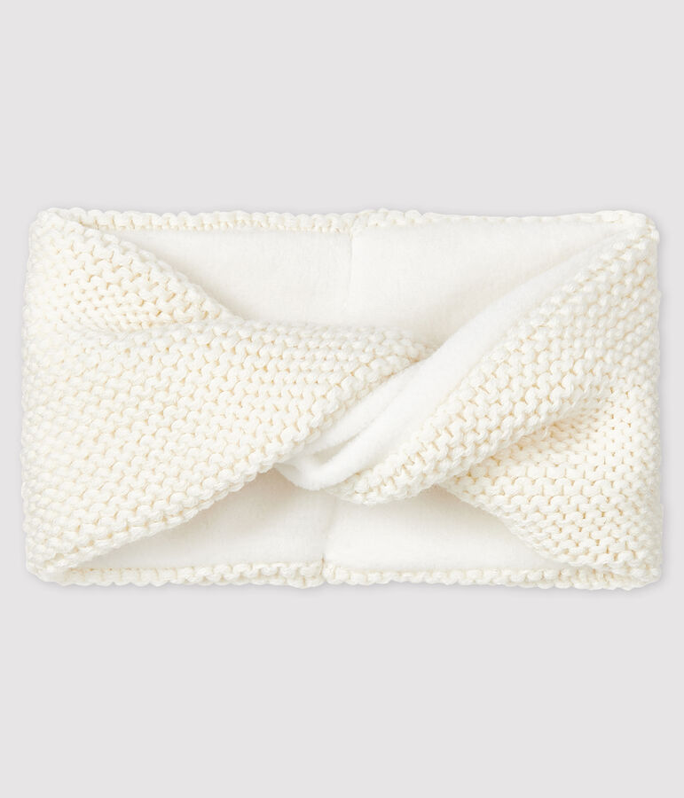 Snood uni b&eacute;b&eacute; fille blanc MARSHMALLOW