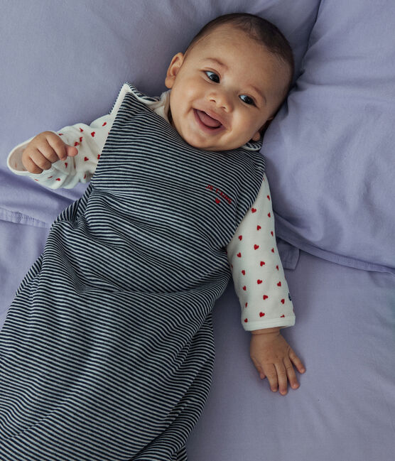 Gigoteuse en velours bébé TOG 2,5 bleu SMOKING/blanc MARSHMALLOW