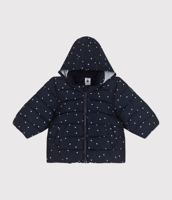 Doudoune imprimée capuche rétractable bébé bleu SMOKING/blanc MARSHMALLOW