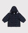 Doudoune imprimée capuche rétractable bébé bleu SMOKING/blanc MARSHMALLOW