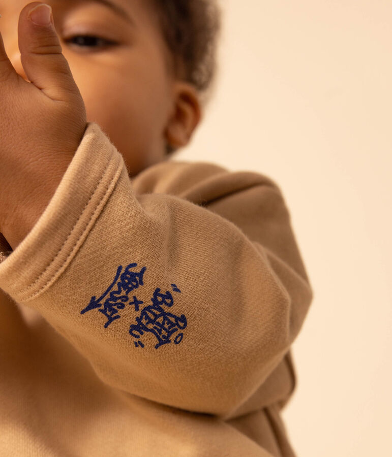 Combinaison longue en molleton b&eacute;b&eacute; beige TOURONE