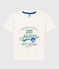 Tee-shirt manches courtes en jersey enfant garçon blanc MARSHMALLOW