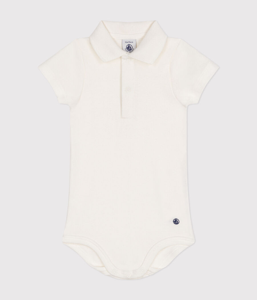 Body manches courtes bébé col polo en coton (Petit Bateau) - Couverture