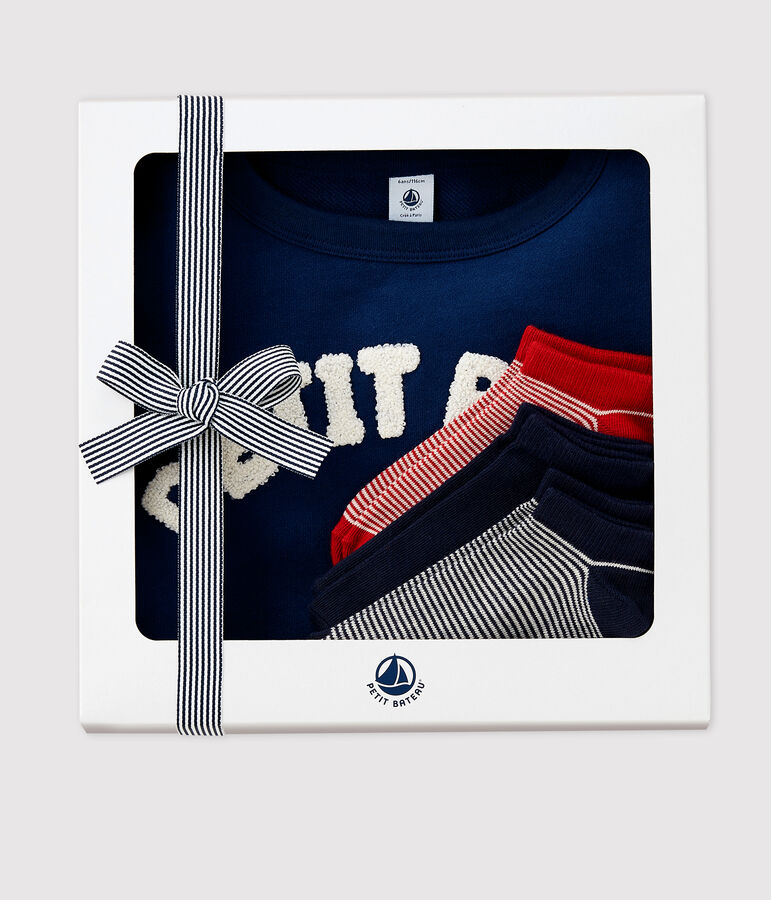 Coffret cadeau sweat et chaussettes enfant gar&ccedil;on multicouleur