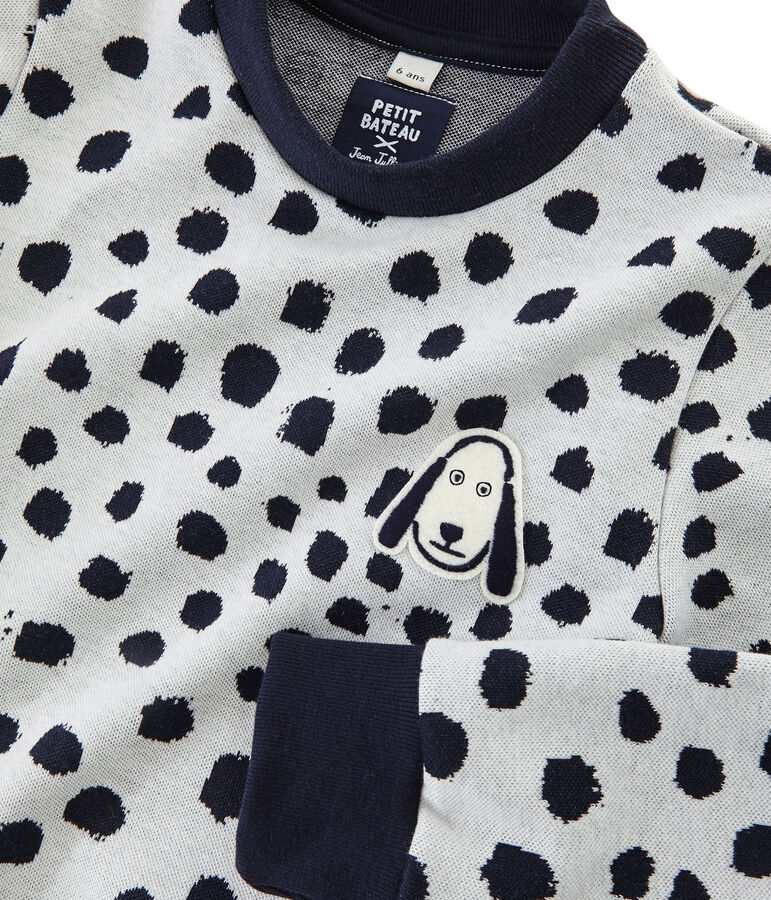 Sweat shirt Jean Jullien blanc MARSHMALLOW/ DOTTIES