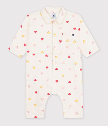 Combinaison longue bébé en coton imprimé cœurs