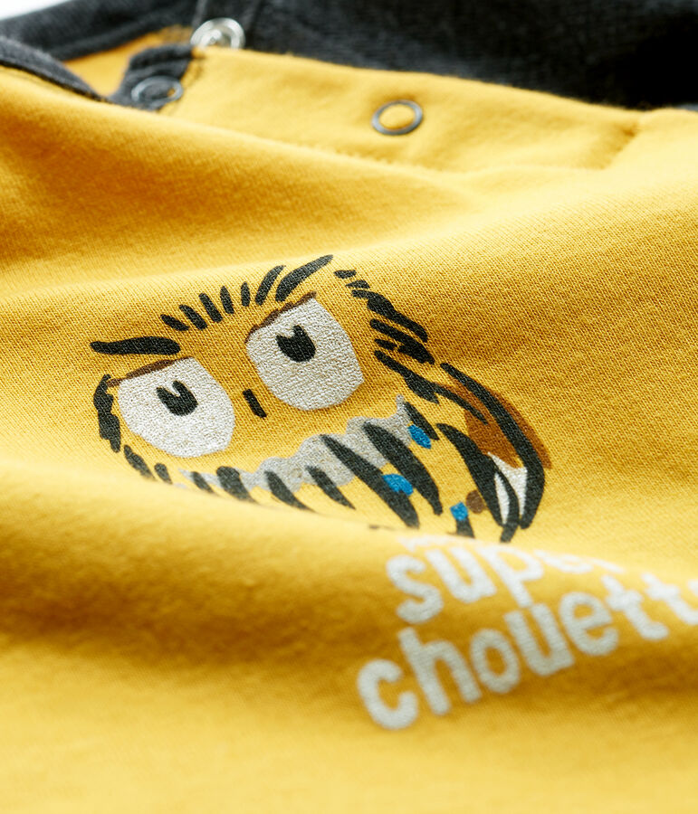 Tee shirt manches longues b&eacute;b&eacute; gar&ccedil;on jaune/gris