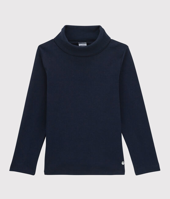 Sous-pull en coton enfant fille / garçon bleu SMOKING