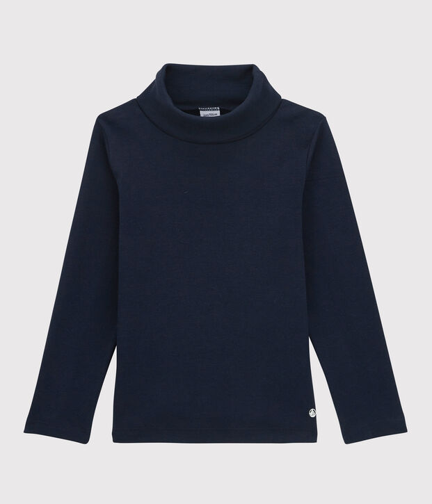 Sous-pull en coton enfant fille / gar&ccedil;on bleu