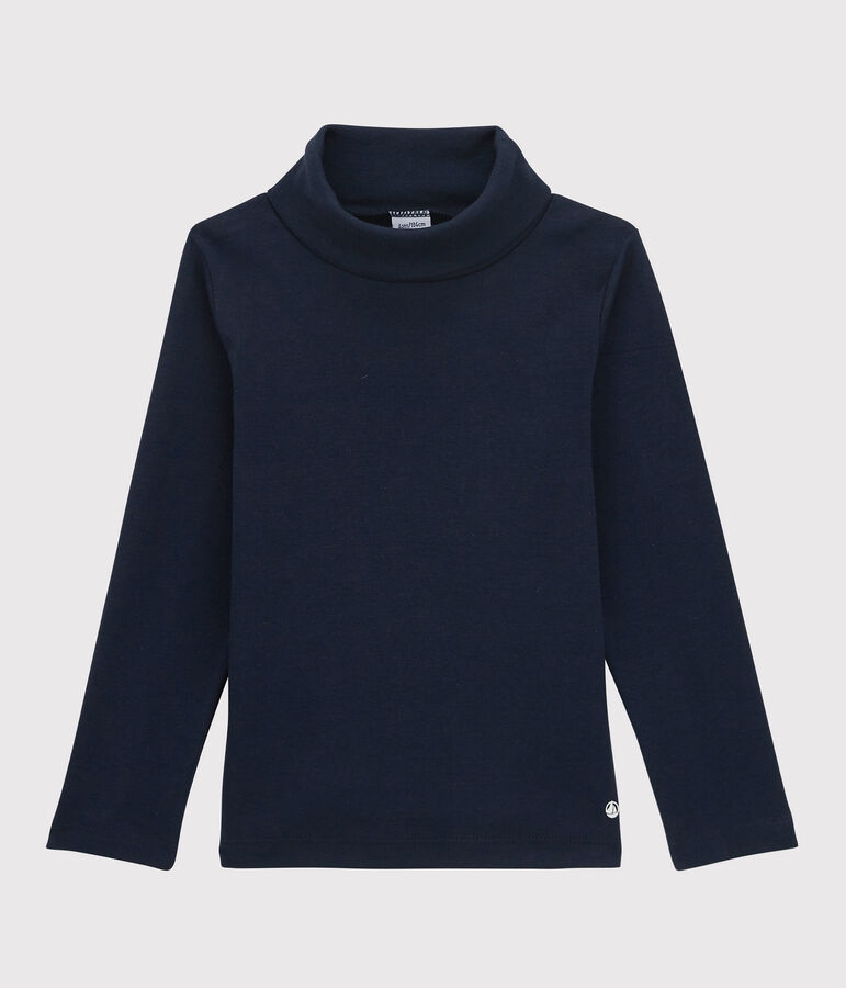 Sous-pull en coton enfant fille / gar&ccedil;on bleu SMOKING