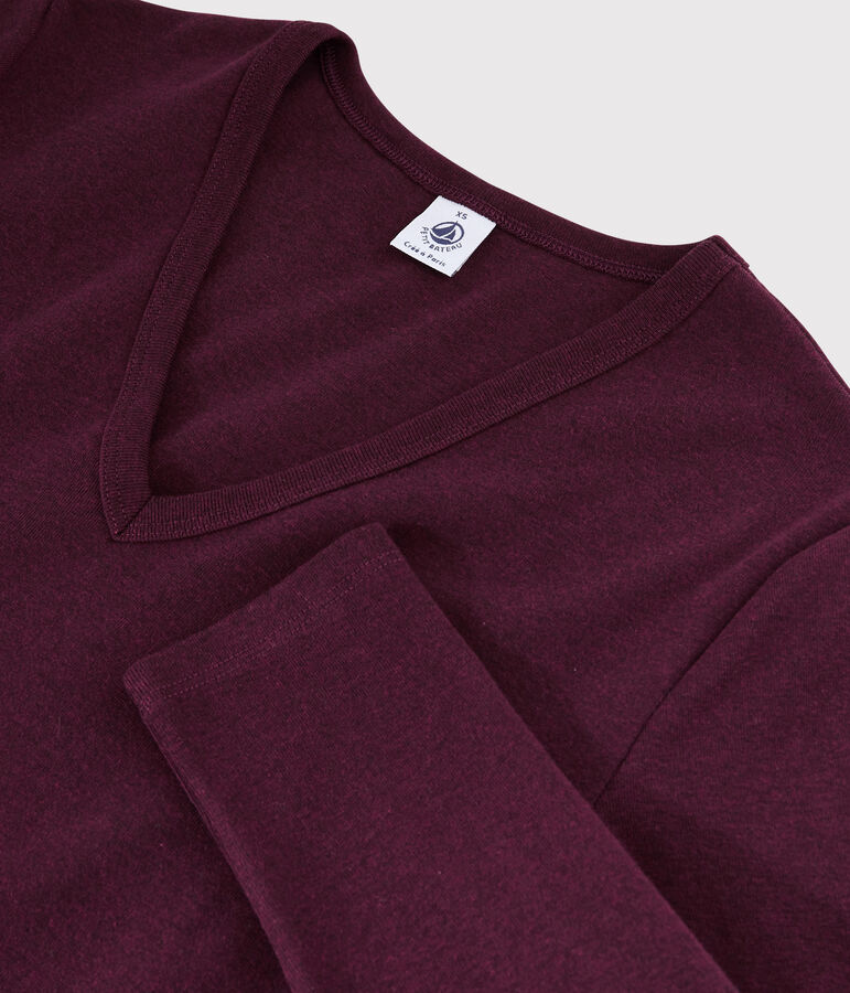 T-shirt iconique col V Femme rouge