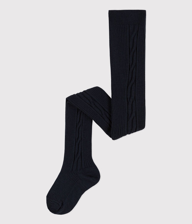 Collant chaud enfant fille bleu marine