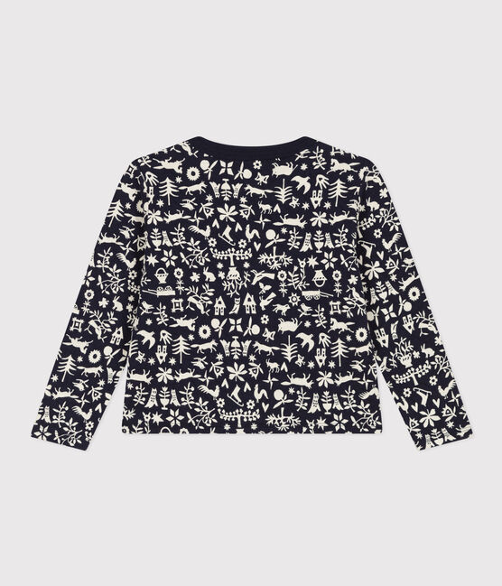 Cardigan imprimé en tubique matelassé enfant fille bleu SMOKING/ AVALANCHE