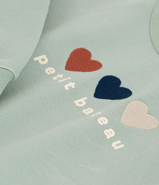 Sweatshirt en molleton enfant fille vert HERBIER