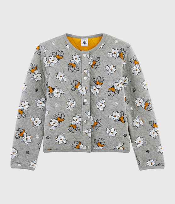 Cardigan en tubique enfant fille gris SUBWAY/blanc MULTICO