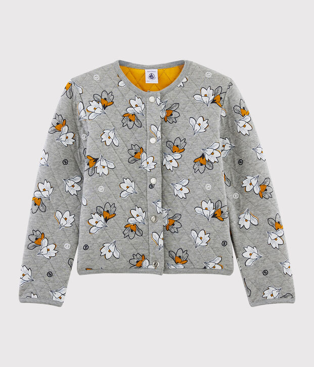 Cardigan en tubique enfant fille gris/multicouleur