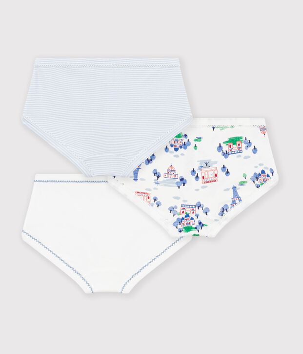 Lot de culottes enfant en coton taille haute imprim&eacute; Paris multicouleur