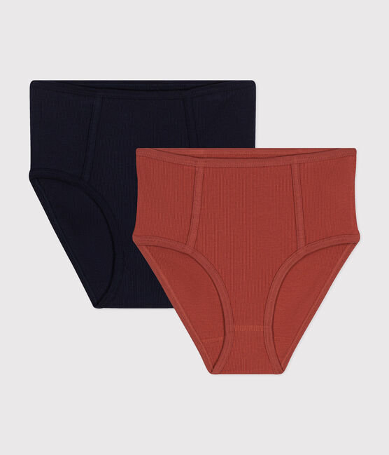 Lot de 2 culottes unies en coton et élasthanne femme variante 1
