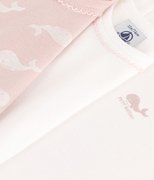 Lot de 3 bodies manches courtes baleines en coton multicouleur