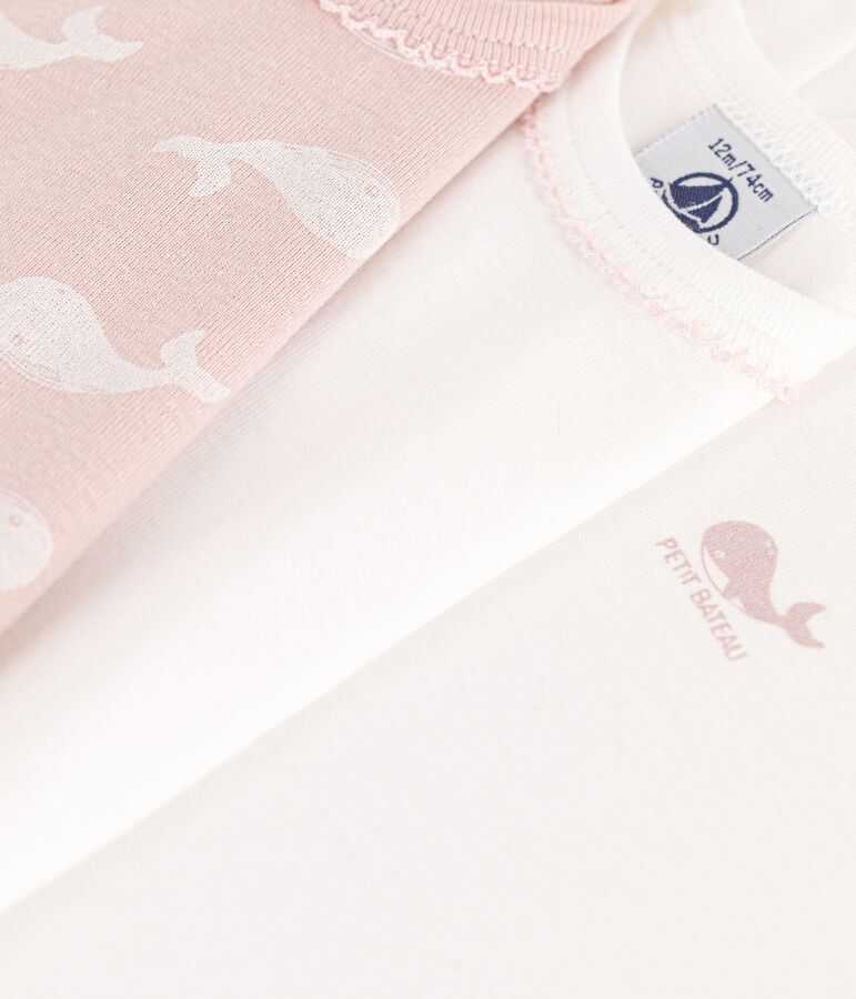 Lot de 3 bodies manches courtes baleines en coton multicouleur