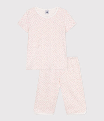 Pyjama capri enfant en coton imprimé fleuri