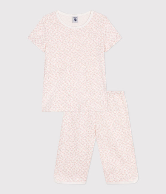 Pyjama capri enfant en coton imprimé fleuri MARSHMALLOW/ PANTY