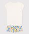 Pyjacourt fille en coton blanc MARSHMALLOW/blanc MULTICO