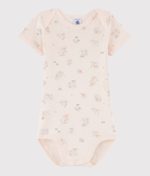 Body manches courtes b&eacute;b&eacute; fille rose/multicouleur