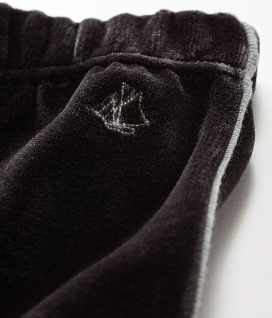 Pantalon bébé garçon en maille velours noir NOIR