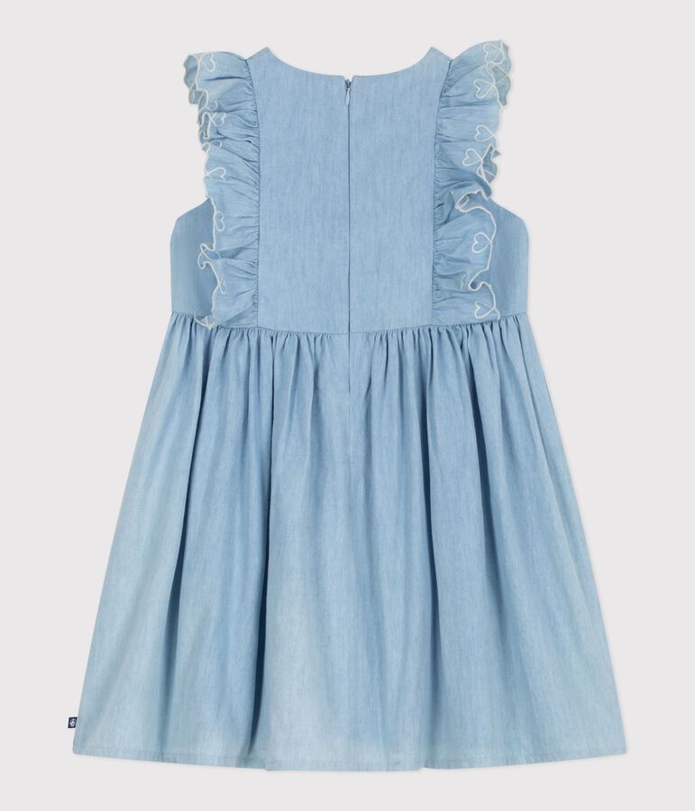 Robe sans manches enfant en coton bleu BLEU CLAIR