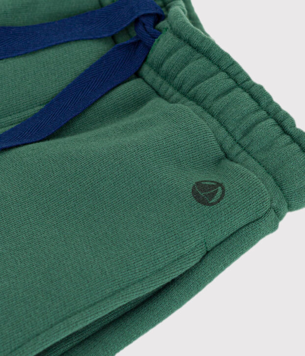 Pantalon de jogging enfant en coton uni vert